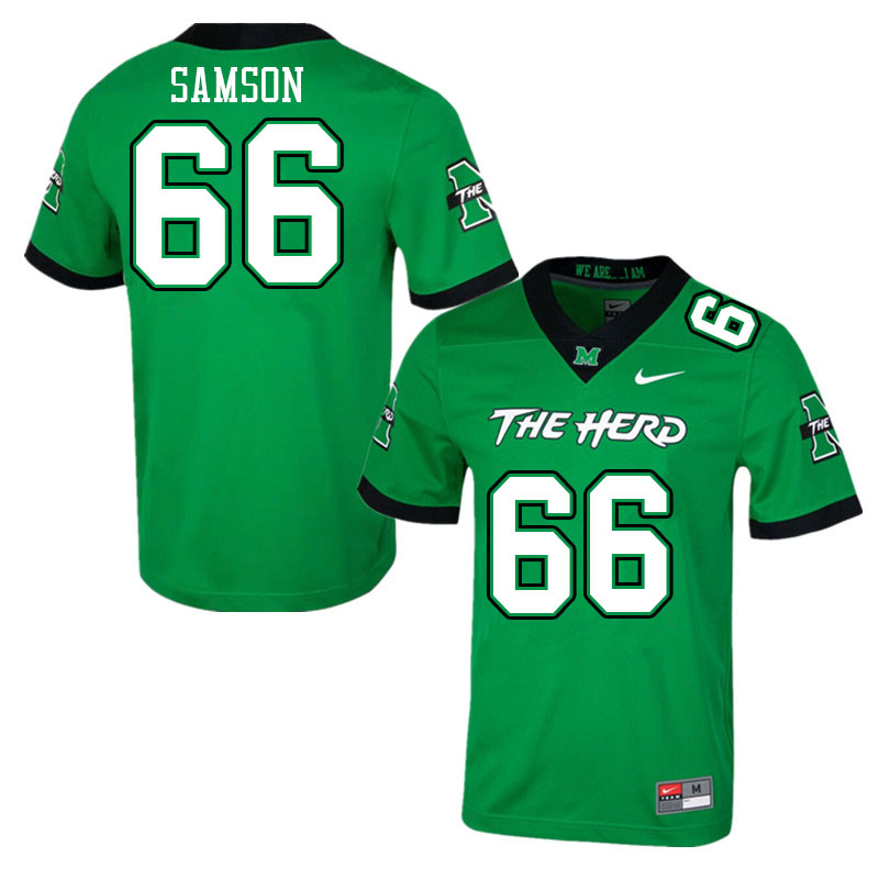 Men #66 Gauge Samson Marshall Thundering Herd College Football Jerseys Stitched-Green